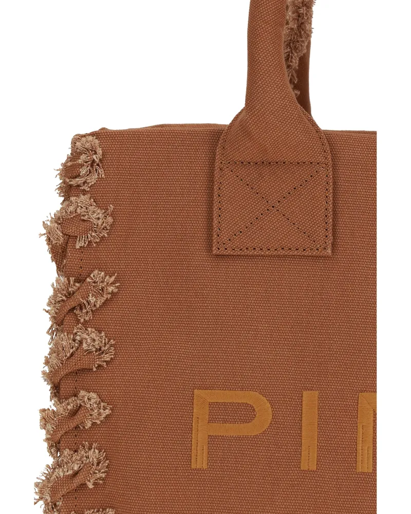 Pinko Women's Canvas Tote Bag Beige-Scoiattolo Cotton Shoulder Beige