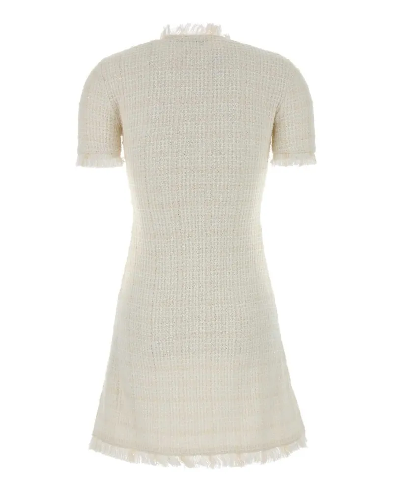Self-Portrait Women's Cream Textured Knit Mini Dress Abiti Beige