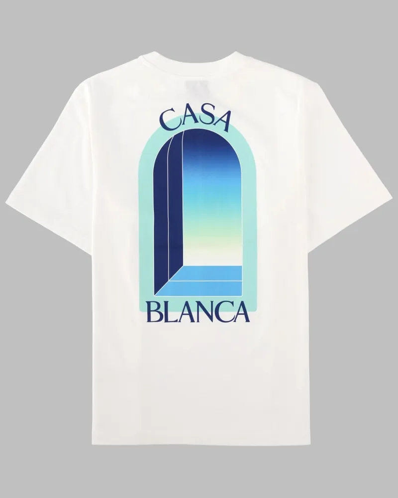 Casablanca Paris Biological Cotton with Gradient Arch Print T-Shirt — White White
