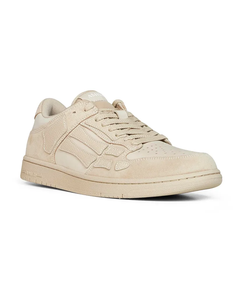 Amiri Men's Sneakers Skel Top Low Suede Beige Leather Trainers Beige