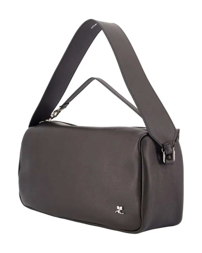 Courrèges Women's Three Sixty Shoulder Bag -  Leather Black Cowhide Shoulder-Hobo-Bags Black