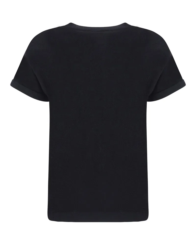Brunello Cucinelli Women's Cashmere Glitter T-Shirt Nero T-Shirts And Polos Black