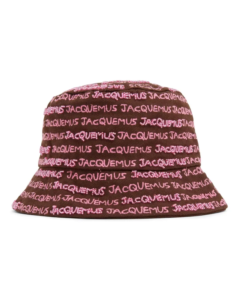 Jacquemus Women's Le Bob Bordado Logo Bucket Hat Brown Accessories > Beanies Brown