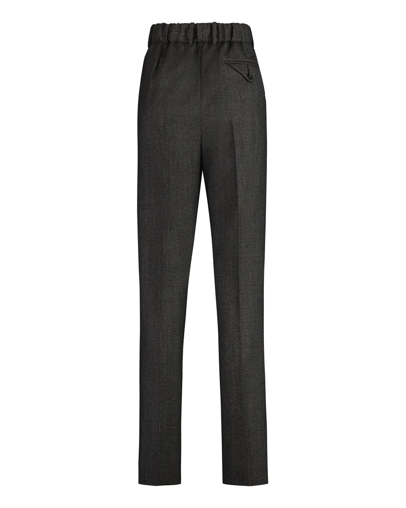 Bottega Veneta Women's Trousers Brown Wool Cotton Straight Brown