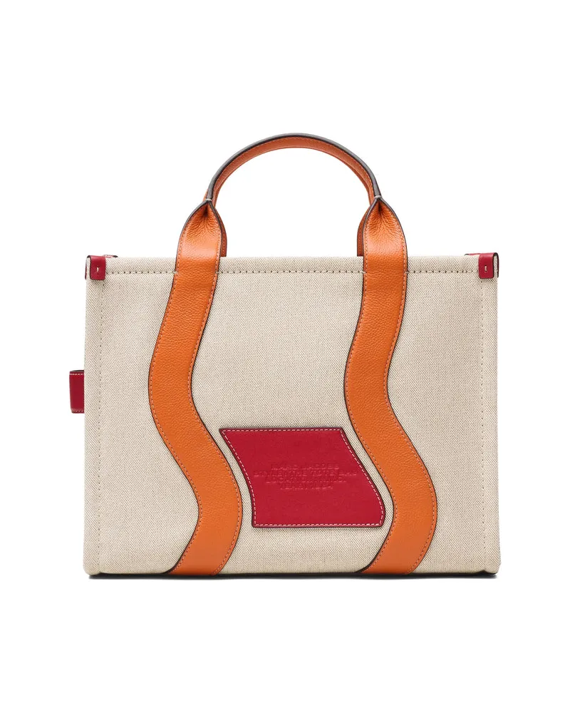 Marc Jacobs Canvas and Leather Colorblock Tote Bag Neutrals