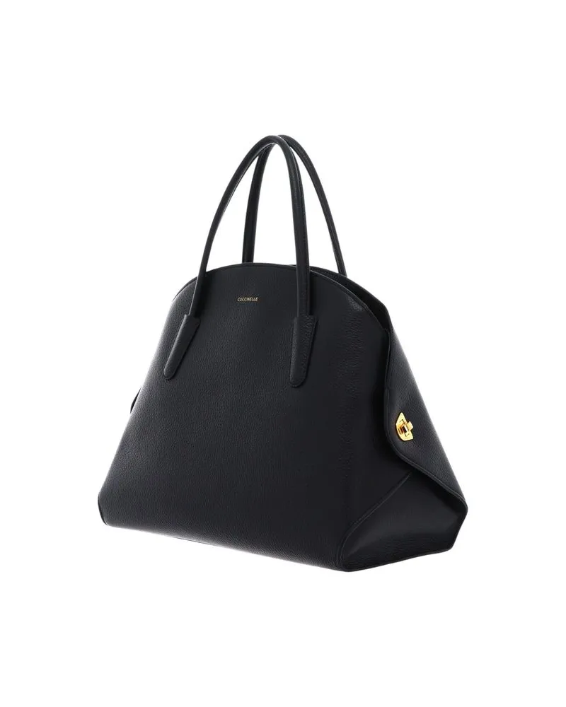 Coccinelle Grained Leather Top Handle Bag — Black Black