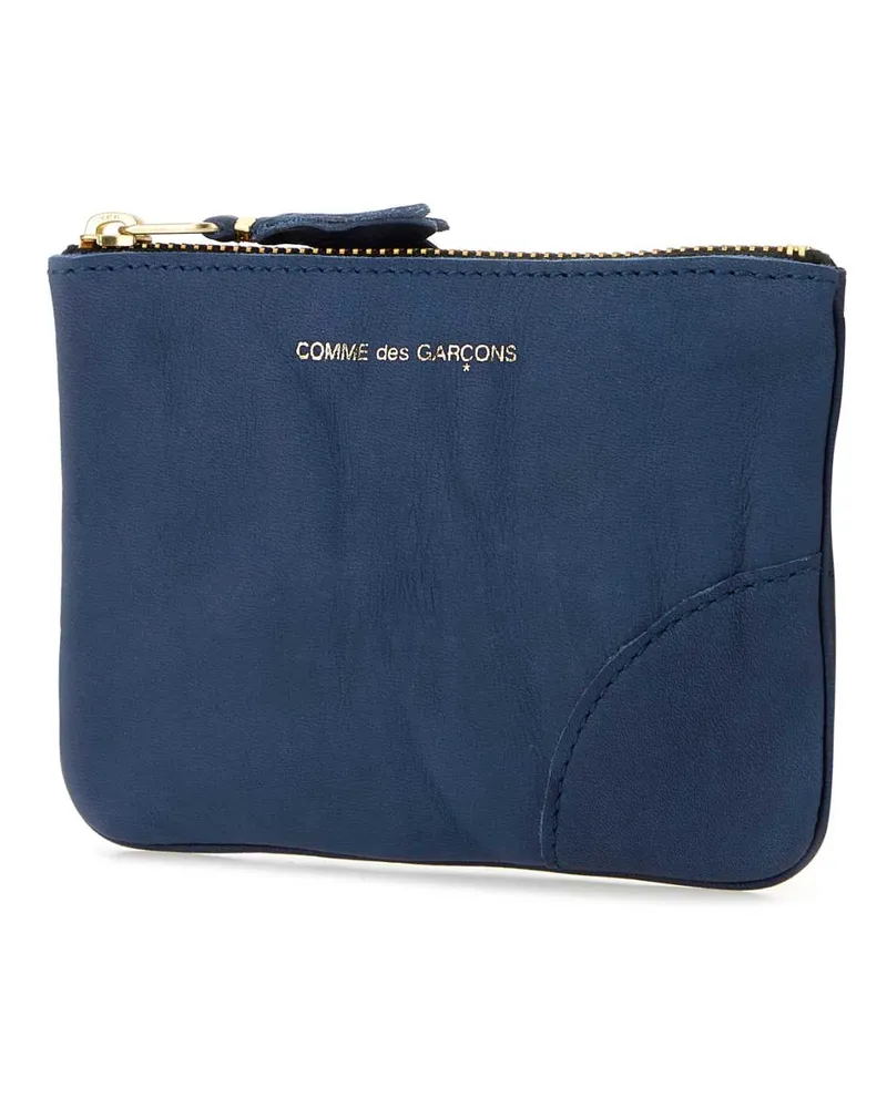 Comme des Garçons Women's Blue Leather Pouch Navy Cowhide Beauty Case Navy