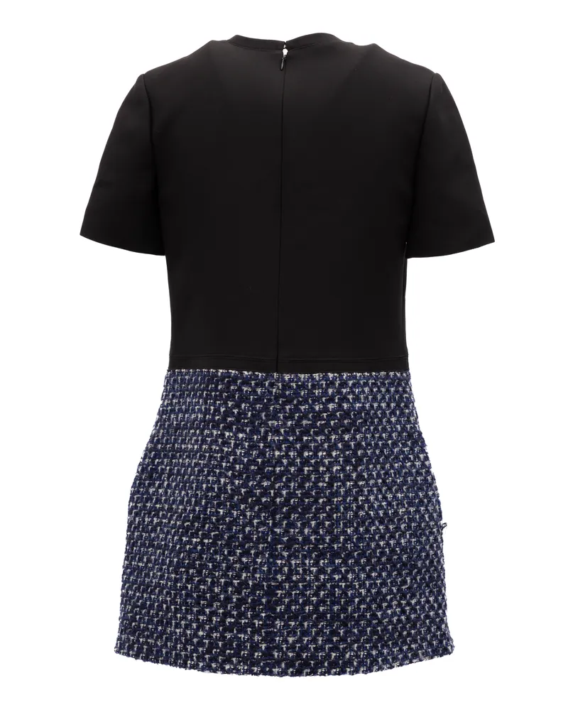 Valentino Garavani Women's Black And Blue Tweed Mini Dress Black