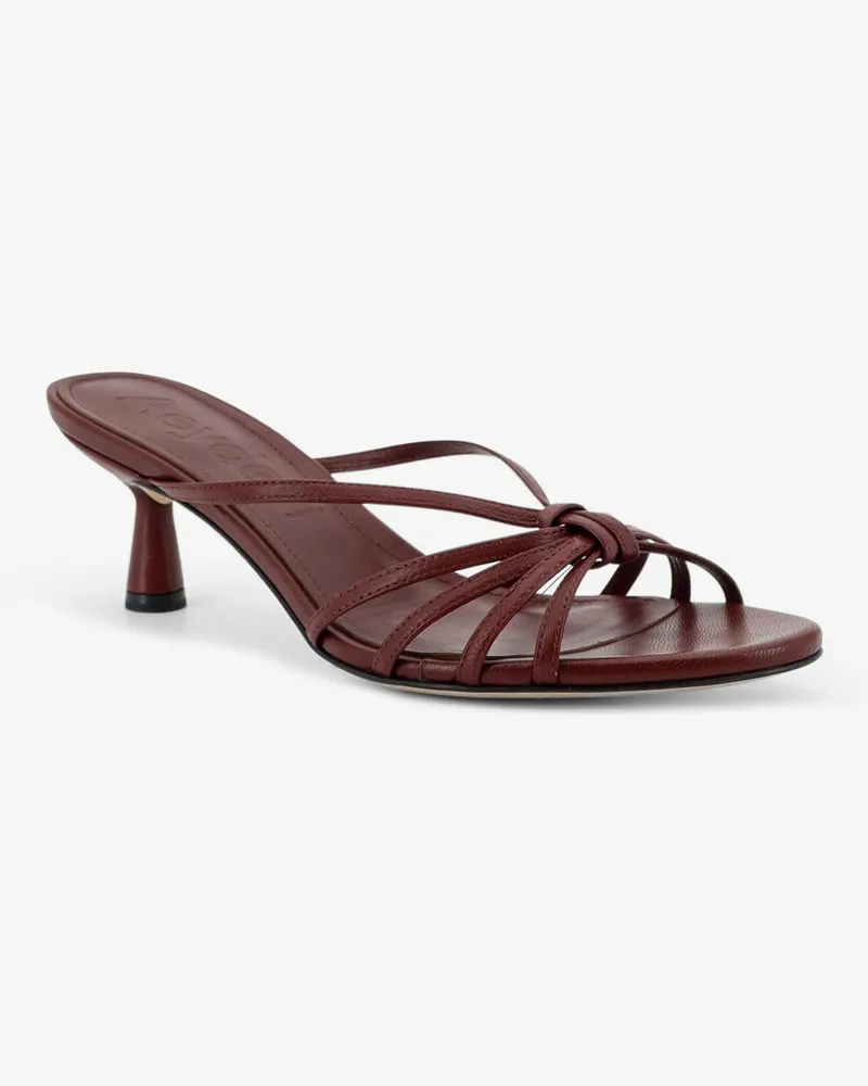 aeyde Women's Sandals Abby Leather Beige Burgundy