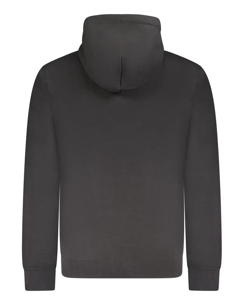 Calvin Klein Logo-Embroidered Cotton Hoodie — Black Black