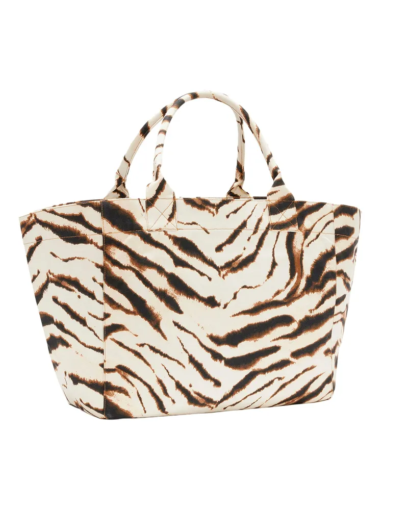 Ganni Women's Tote Bag Xxl Egret Recycled Cotton Handbags Hand Beige