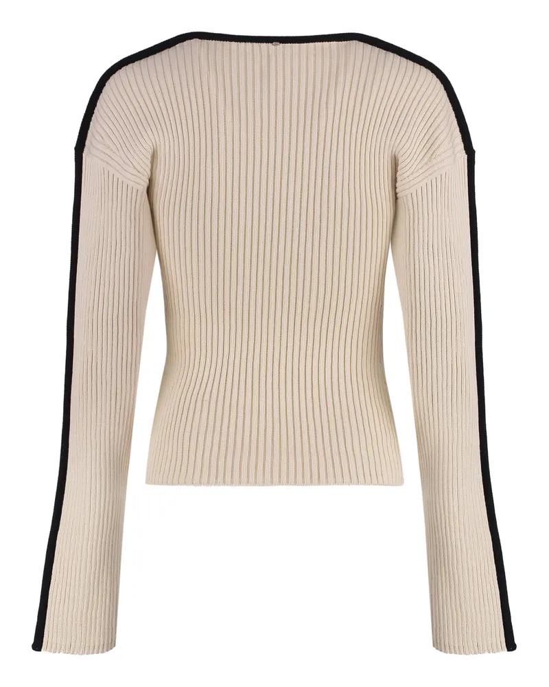 SPORTMAX Women's Knitted Top Boemia Ivory Cotton Tops Ivory