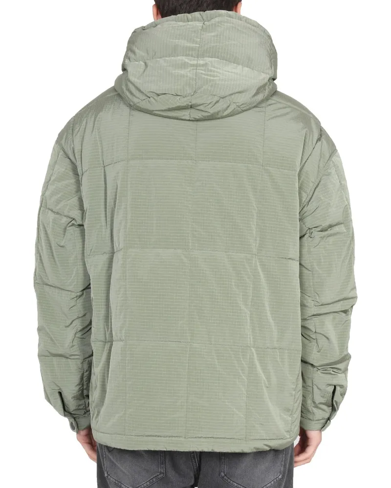 IENKI IENKI Drawstring Hood Nylon Anorak Jacket — Green Green