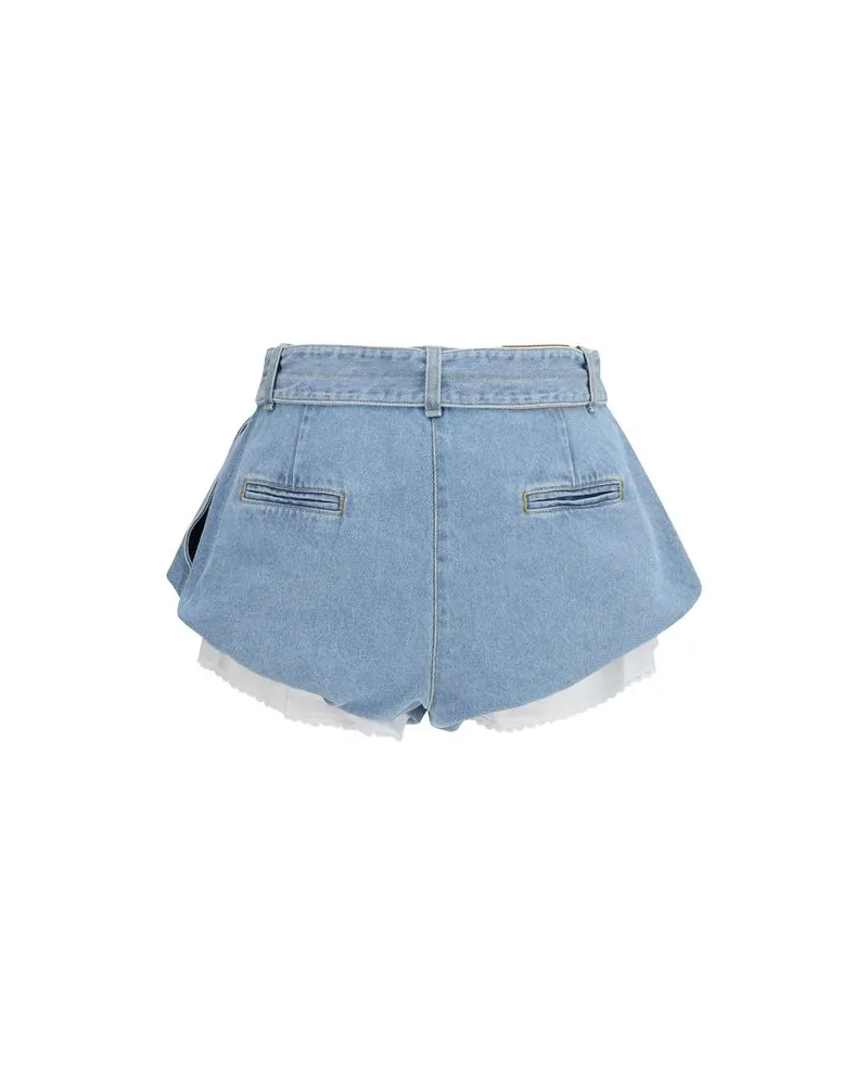 Magda Butrym Women Blue Cotton Bermuda Shorts Blue
