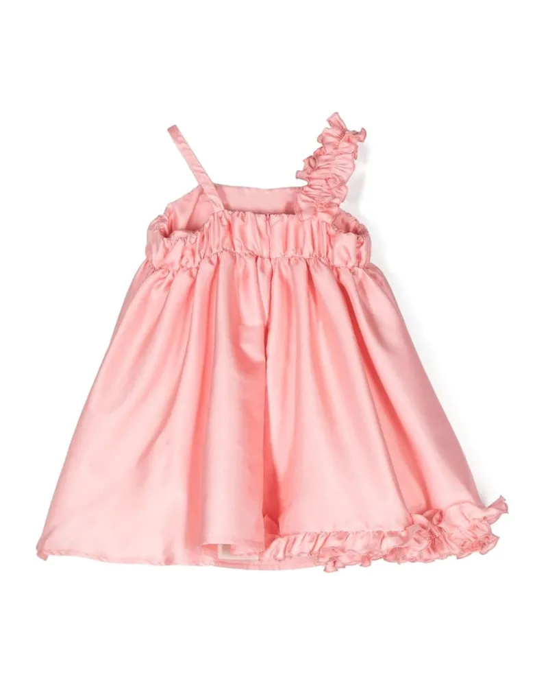 MIMISOL Ruffled Satin Dress — Pink Pink