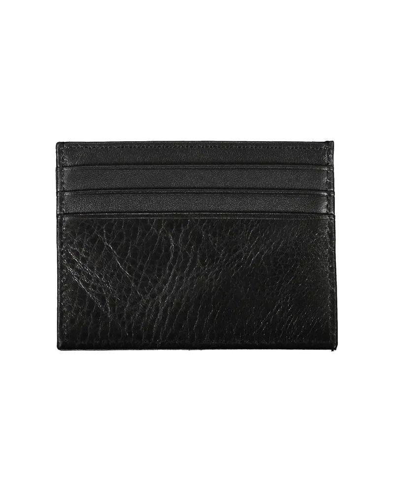 Tommy Hilfiger Textured Leather Card Case — Black Black