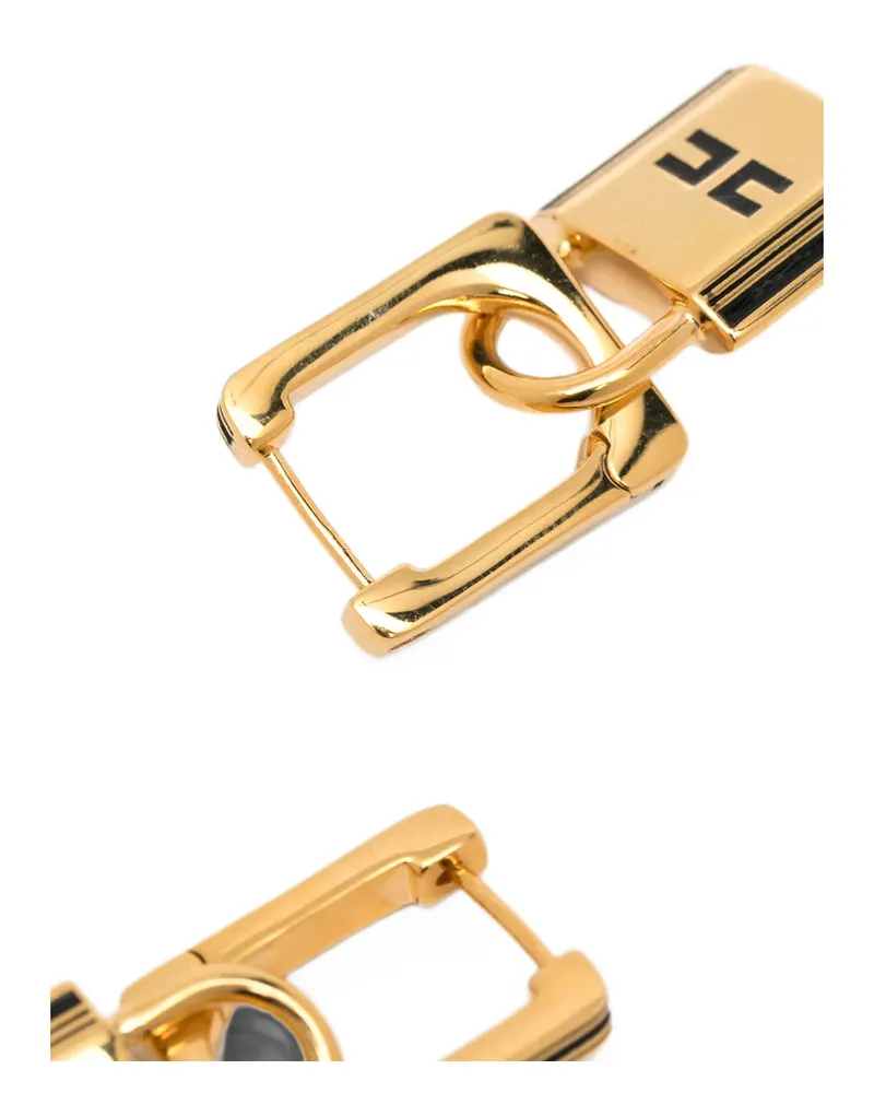 Elisabetta Franchi Padlock Motif Drop Earrings — Gold Gold