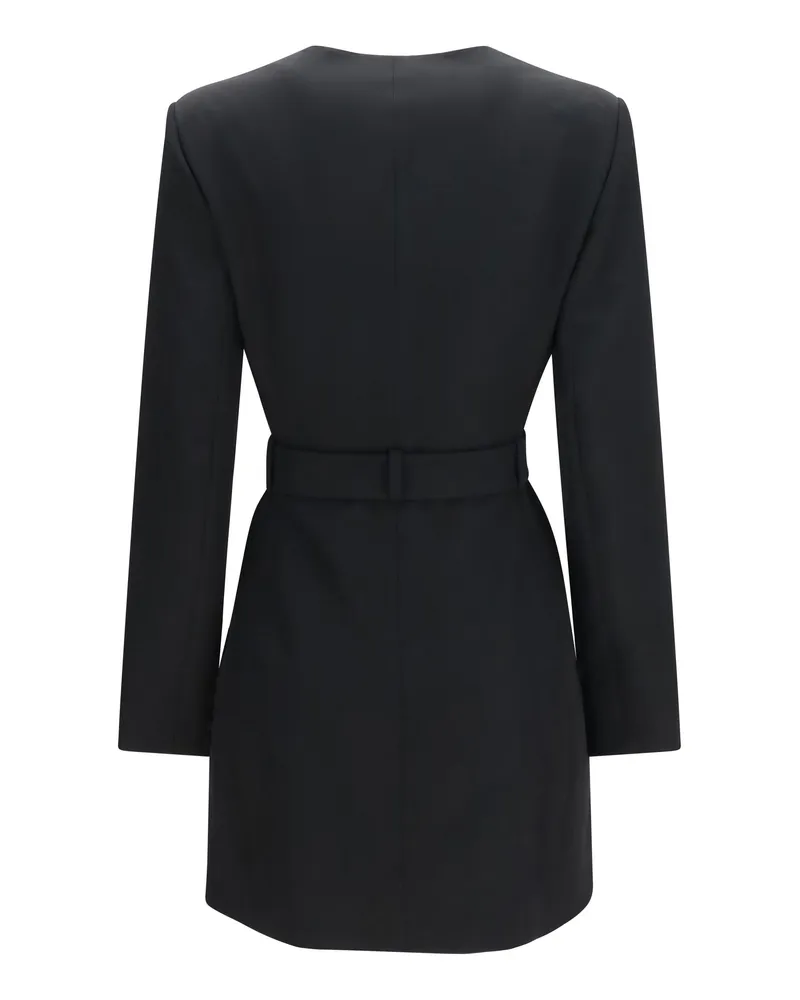 Balmain Women's Grain De Poudre Blazer With Belt Noir Merino Wool Ovis Aries Blazers & Vests Black
