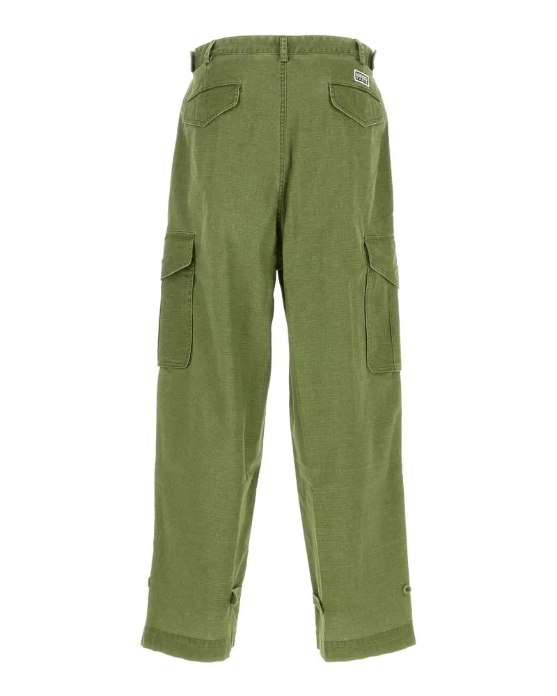 Kenzo Men's Green Cotton Cargo Pant Palekhaki Exterior: Pantaloni Green