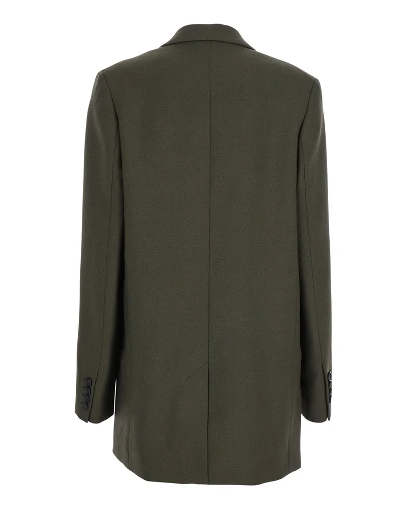 Totême Women's Green Double-Breasted Wool Blend Jacket Blazers Green