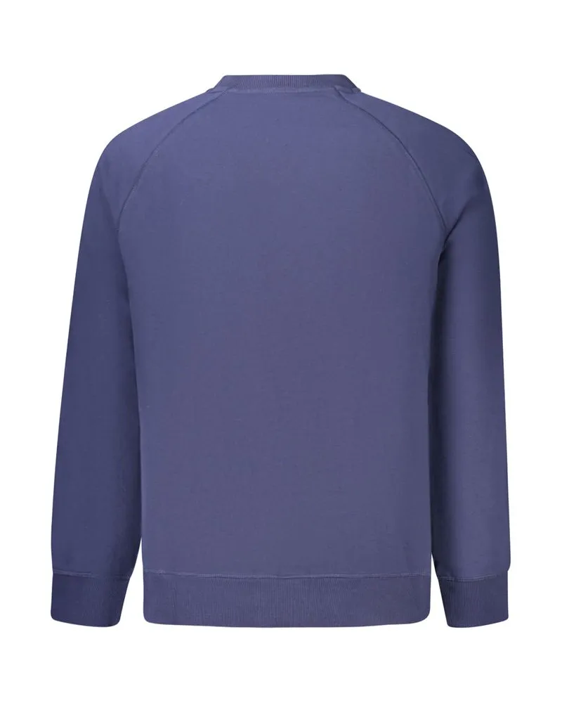 Timberland Logo-Embroidered Cotton Sweatshirt — Blue Blue