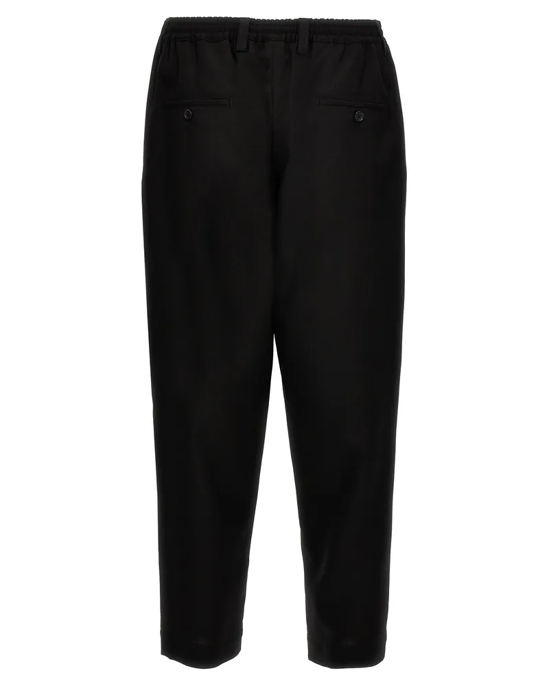 Marni Tropical Wool Cropped Trousers — Black Black