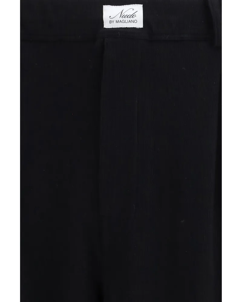 Magliano Men Boxer Pants Nudo Black Cotton Trousers Black