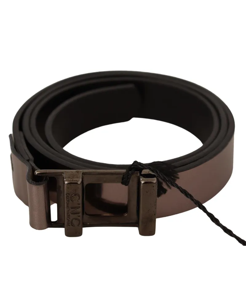 CoSTUME NATIONAL Women's Pink Metallic Leather Buckle Belt Pink