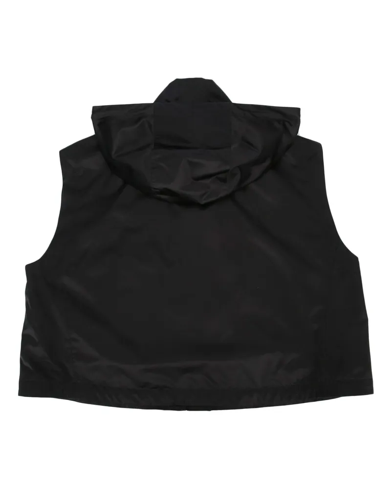 Fendi Women's Leisure Hooded Vest Logo Toffe Felpe Polyamide O Nylon Sweater Black