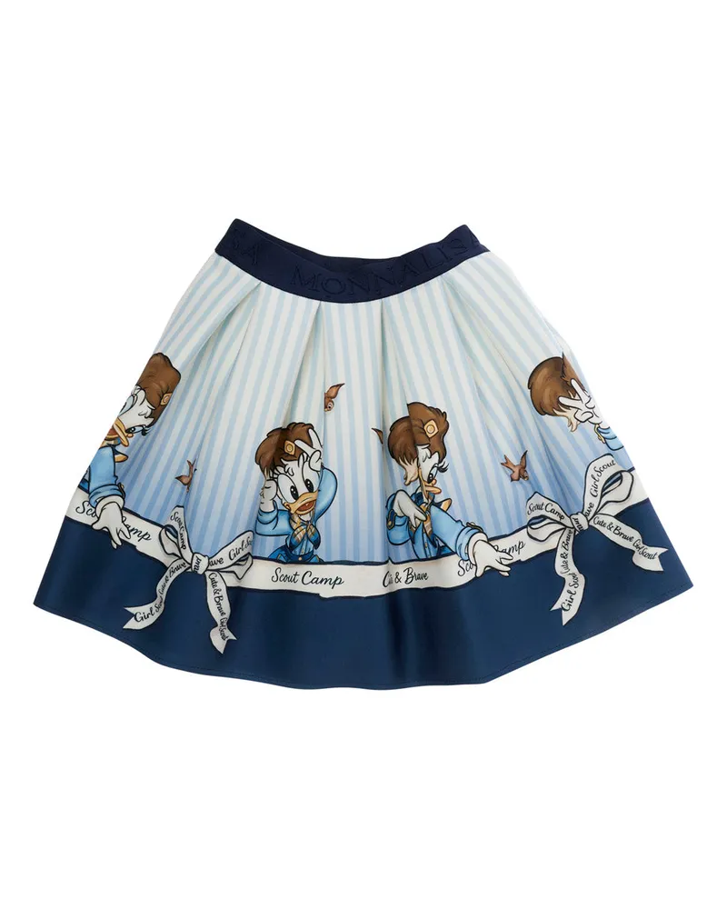 Monnalisa Girls' Skirt Pleated Blue Cotton Blue