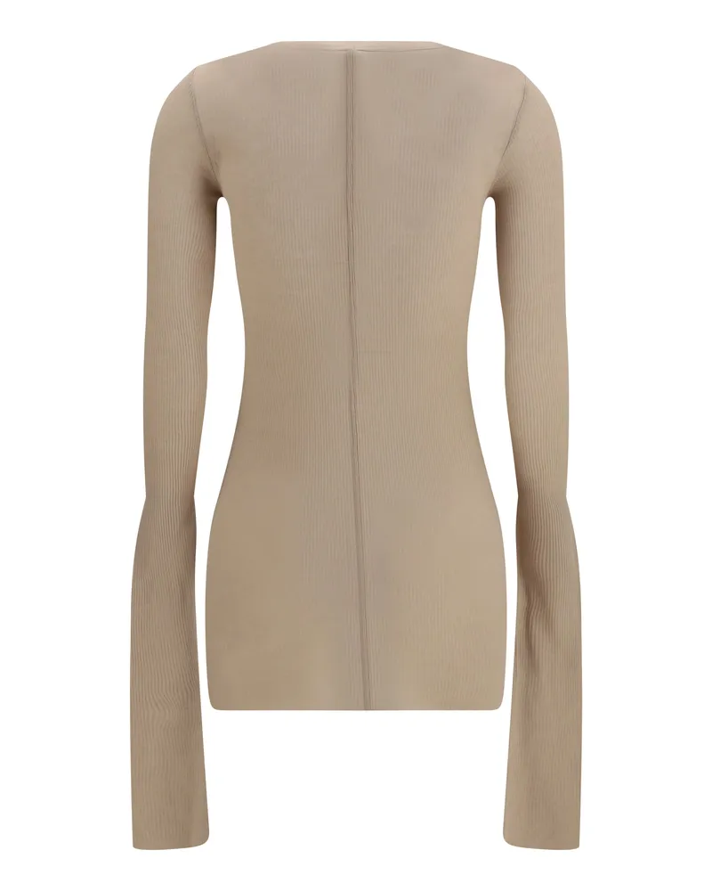 Rick Owens Women's Long-Sleeve Top Flesh Viscose; Silk Flesh