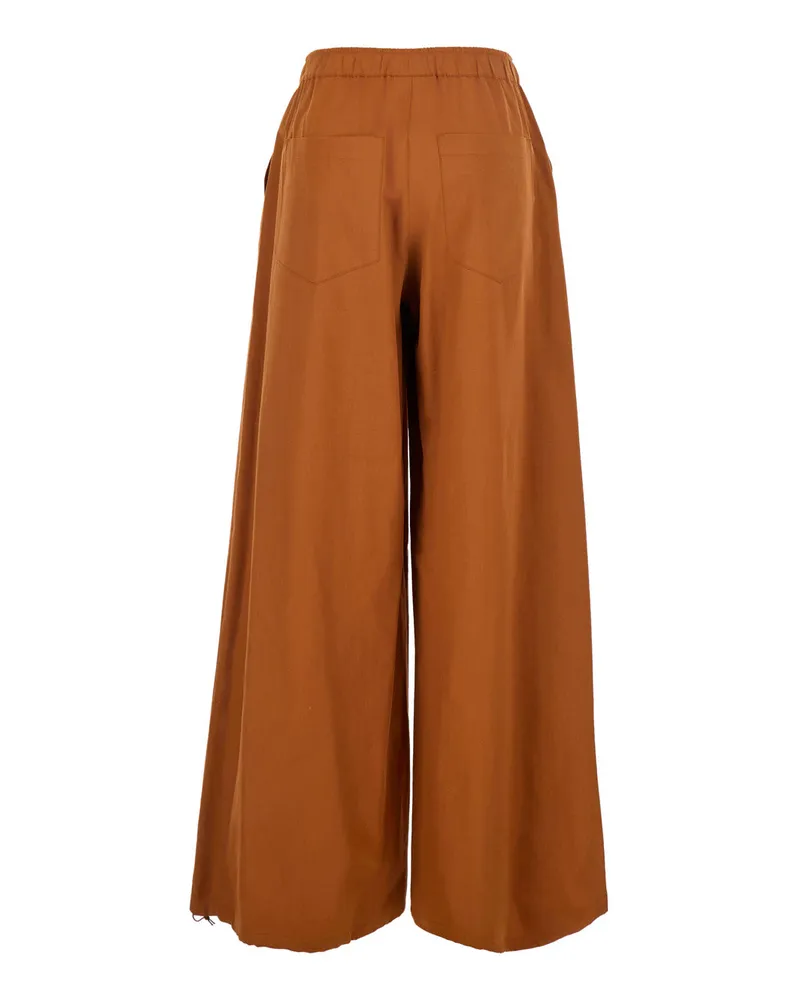 ..,merci Women Trousers Brown Cotton Blend Brown