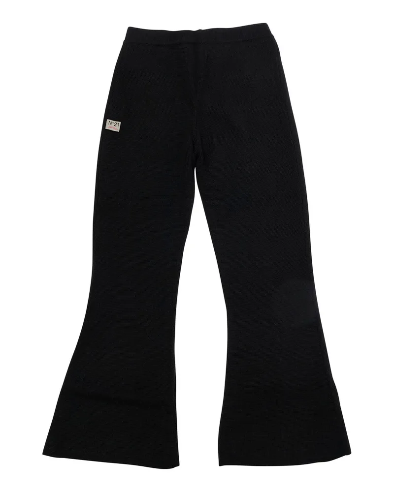 N° 21 Pants Girls Black Wool-Acrylic Wool Acrylic Trousers Black