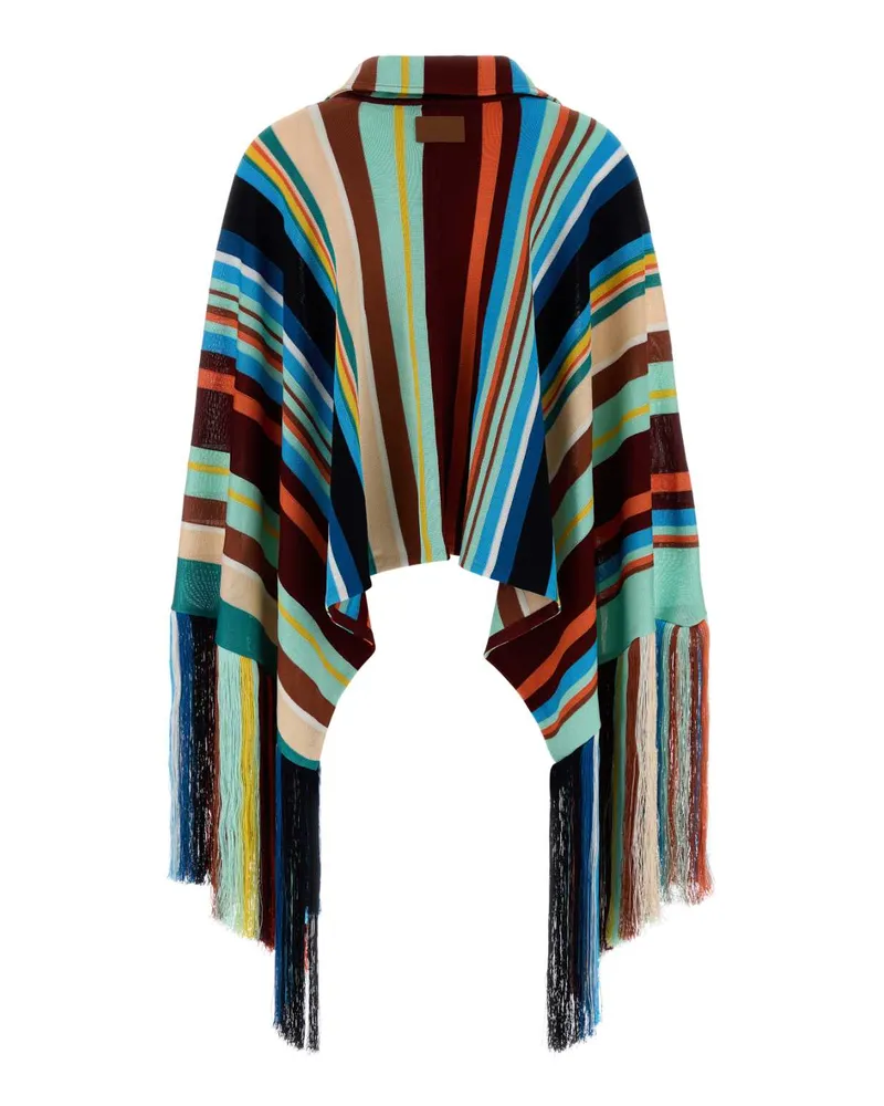 Fendi Striped Knit Poncho Jacket — Multicolor Multicolor