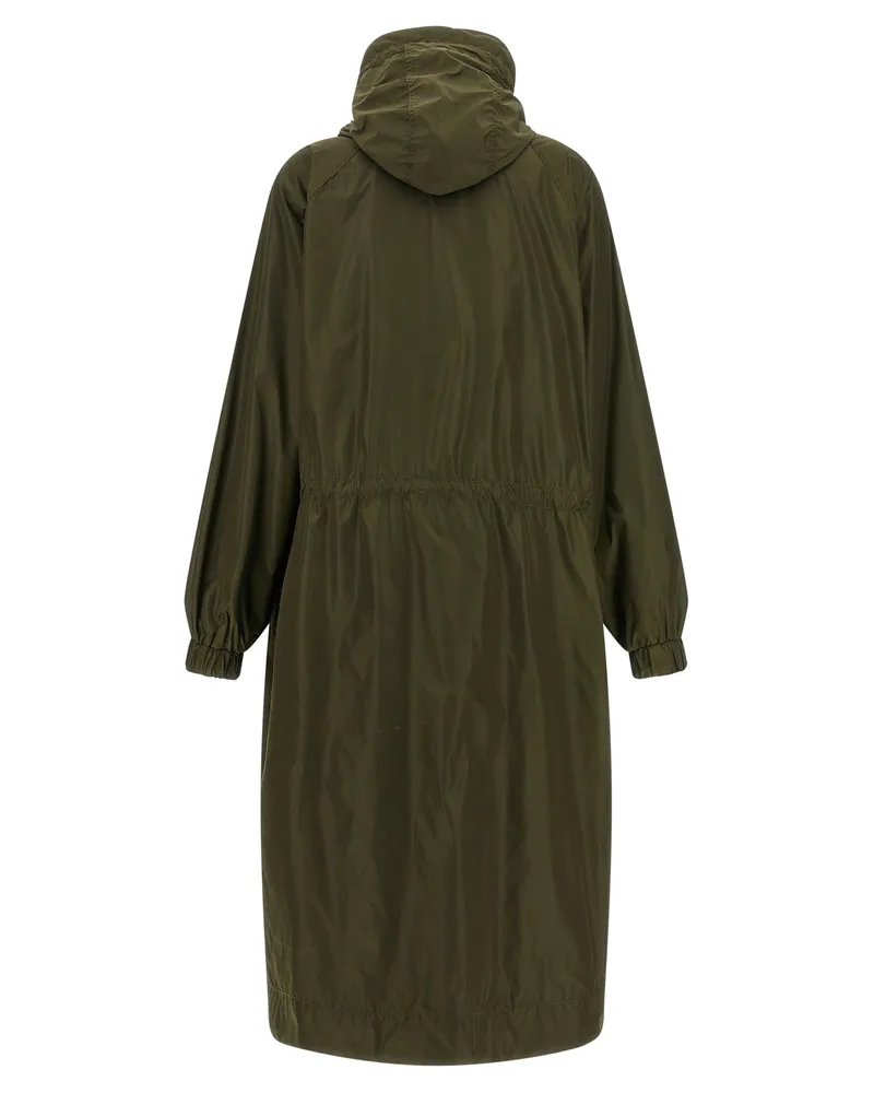 Ganni Recycled Nylon Windbreaker Coat — Olive Green Olive