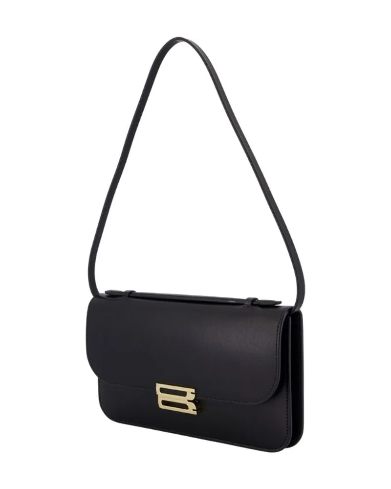 Victoria Beckham Women's Midi Dorian Pochette Pouch -  Leather Black Calfskin Accessories Black