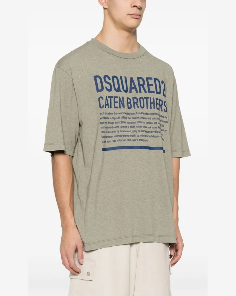 Dsquared2 Men's Logo-Print T-Shirt Ss24 M Olive