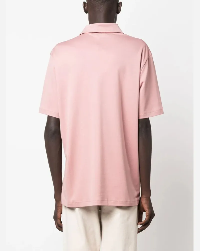 Herno Women's Logo-Embroidered Cotton Polo Shirt Aw23 M Pink