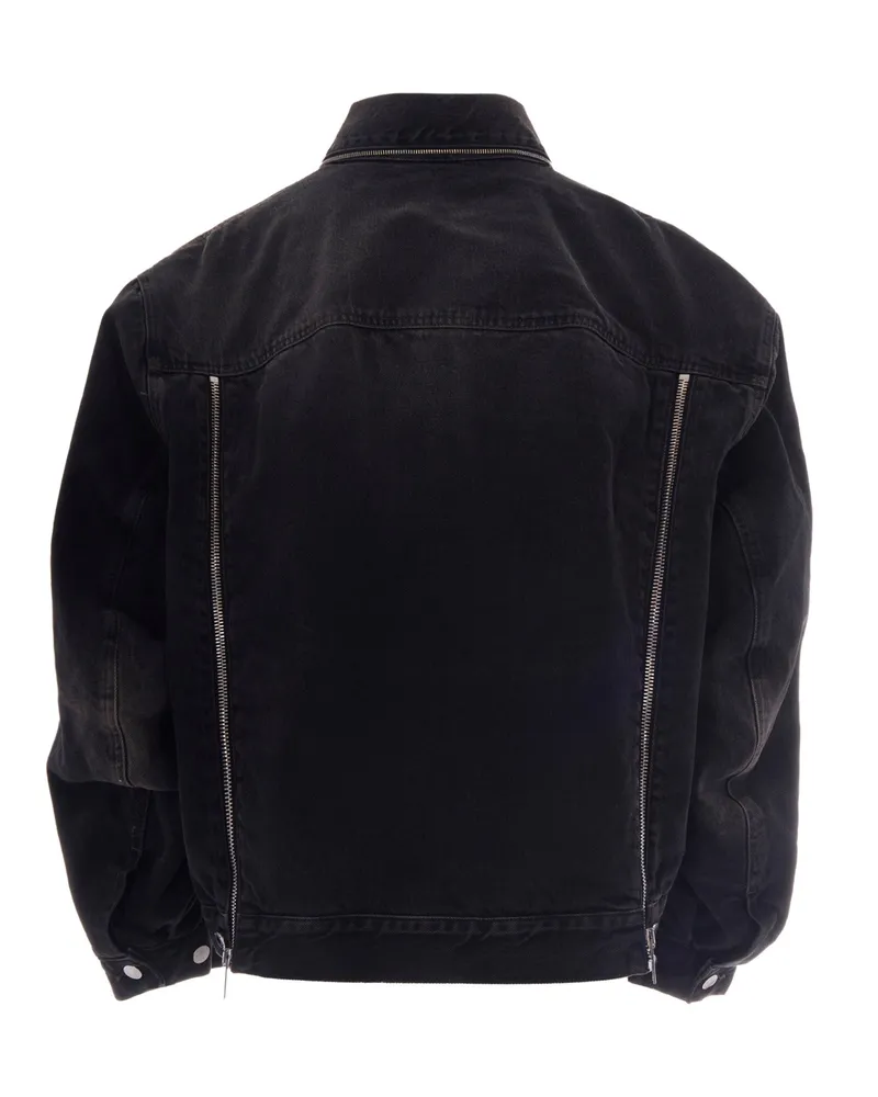 Haikure Cotton Denim Jacket — Black Black