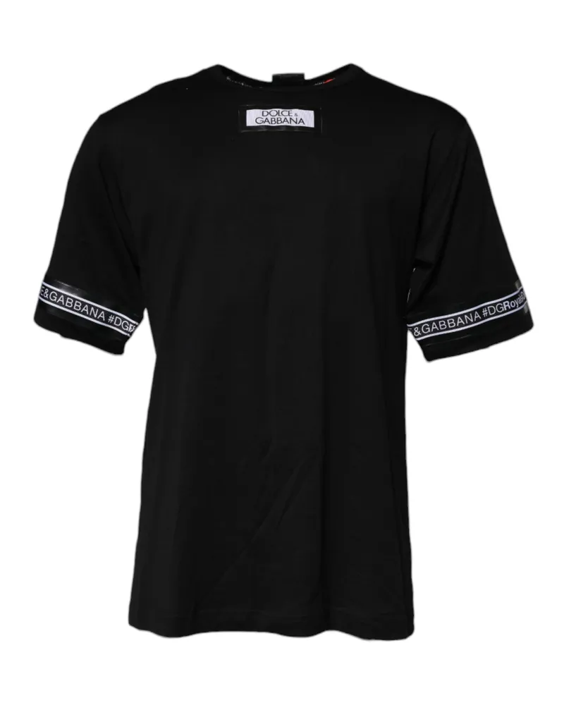 Dolce & Gabbana Men's Black #dgmillennials Cotton Crew Neck T-Shirt Black