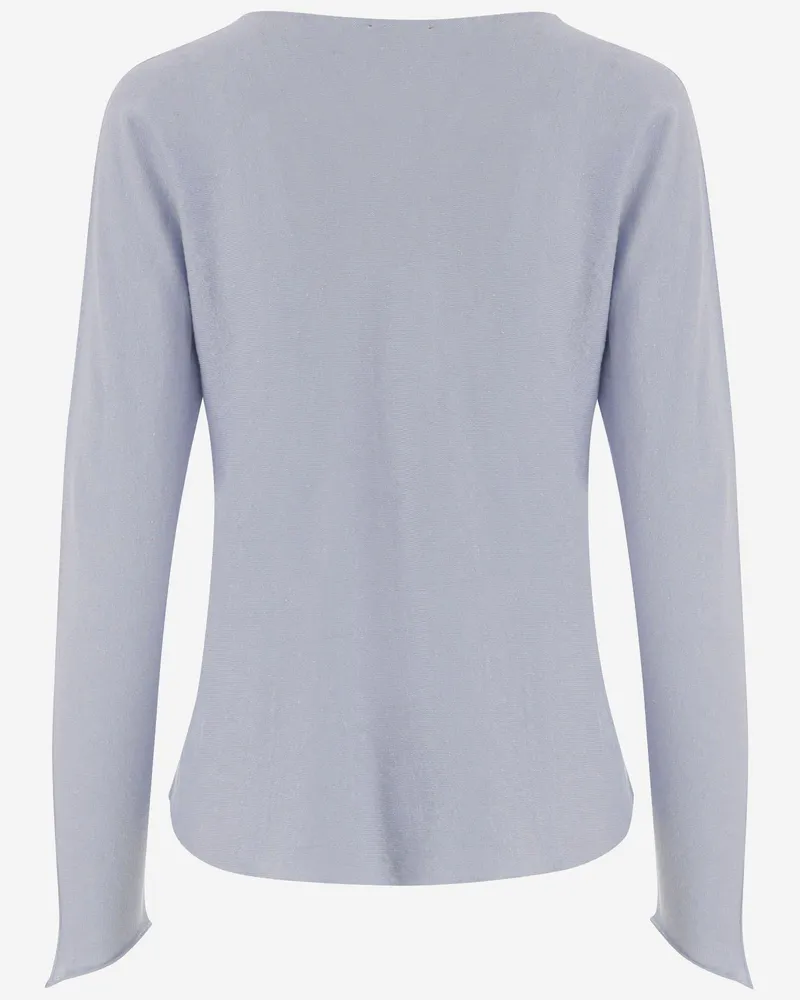 Bruno Manetti Women's Linen And Cotton Sweater Light Blue Blue