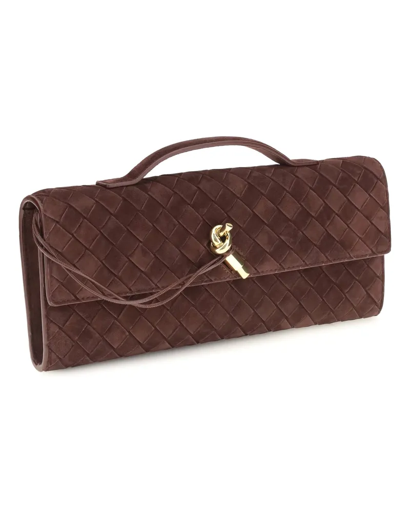 Bottega Veneta Women's Clutch Andiamo Deep Mahogany Shoulder Bags Brown