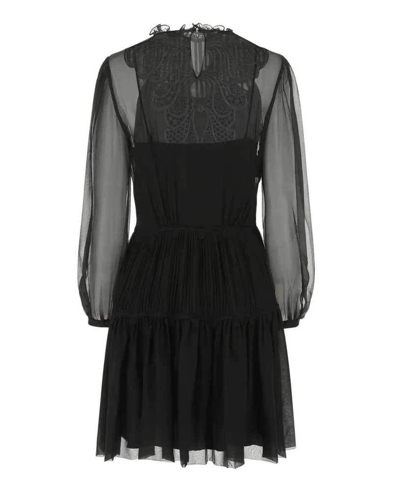 Alberta Ferretti Women's Black Chiffon Mini Dress V0555 Abiti Black