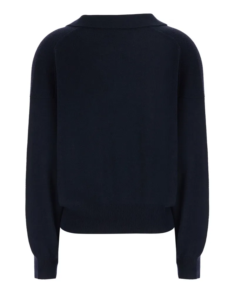 Lisa Yang Women's Sweater Katriel Blue Cashmere Knitted Tops Top Navy