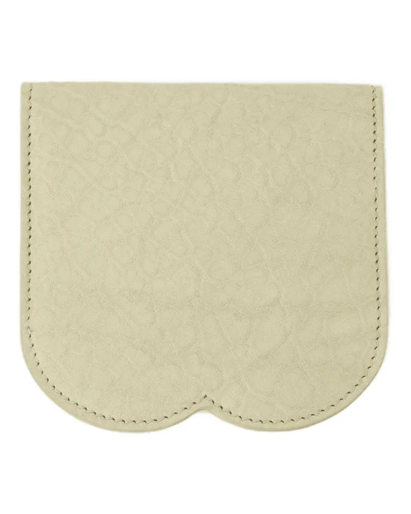 Burberry Unisex Chess Card Case Beige Calfskin Cases Beige