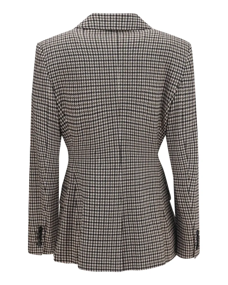 Max Mara Women's Eccelso Double-Breasted Blazer Dis.pied De Poule Nero-Khaki-Blush Blazers & Vests Nero/khaki/blush Gray
