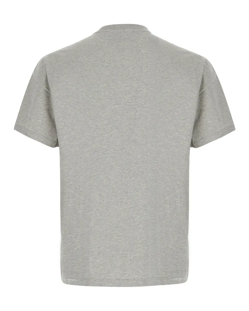 AMI Paris Men's Crew Neck T-Shirt Grey Cotton T-Shirts And Polos Gray
