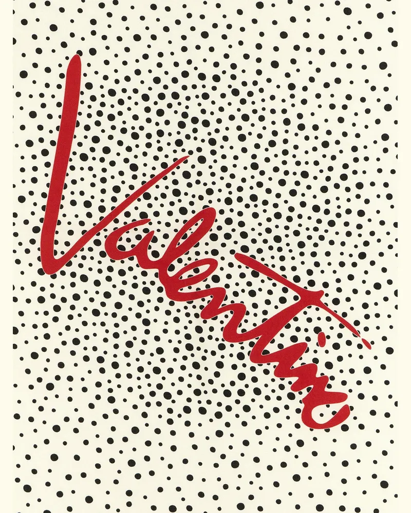 Valentino Garavani Polka-Dot Silk Scarf — Red Cream