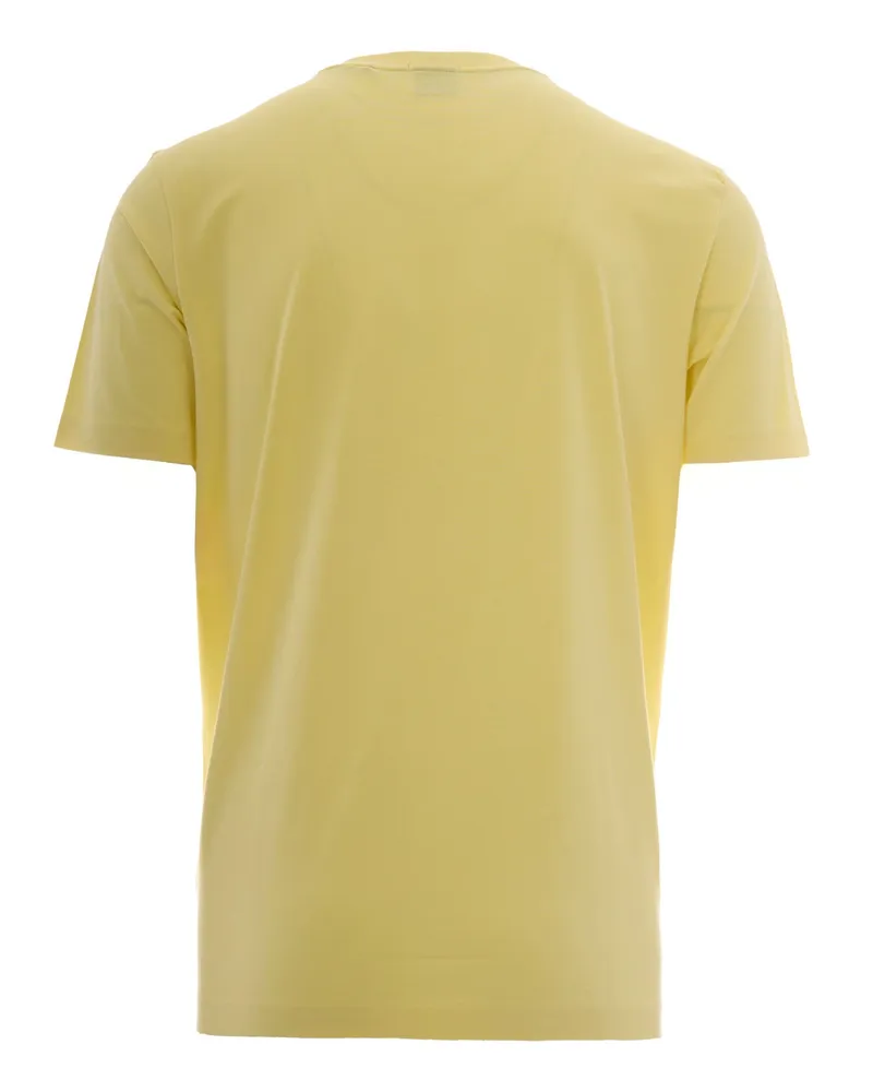 HUGO BOSS Men's T-Shirt Logo Open Yellow Cotton T-Shirts And Polos 