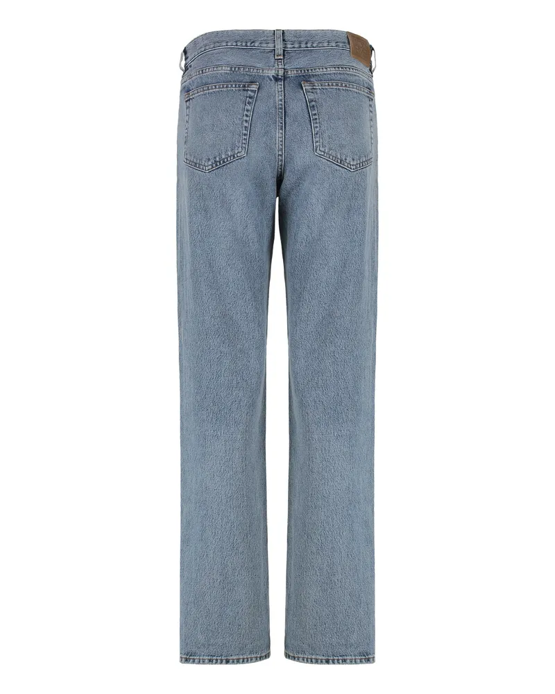Totême Straight-Leg 5-Pocket Cotton Jeans — Blue Blue